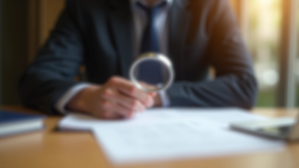 Person mit Lupe prüft Steuerunterlagen und Kindergartenrechnungen, Schreibtisch mit Dokumenten, konzentrierte Atmosphäre